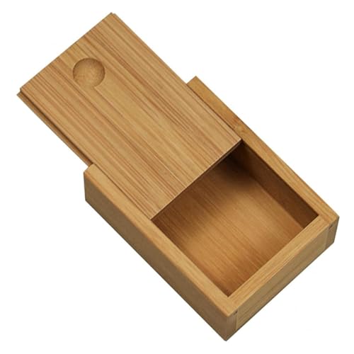 Chic Bamboo Pull-out Lid Storage Box for Jewelry Organization Retro Decorative Case for Home Office Stylish Desktop Decor
