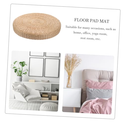 PRETYZOOM Thickened Meditation Mat Hand Woven Yoga and Meditation Cushion Rustic Zen Decor Comfortable Floor Pillow