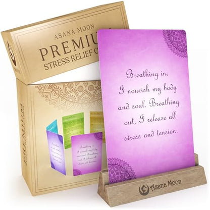 Yoga Cards and Stress Relief Cards Bundle – Yoga Sequencing Deck and Stress Relief Deck with Exercises on Mindfulness, Meditation, Anxiety Relief, and Relaxation