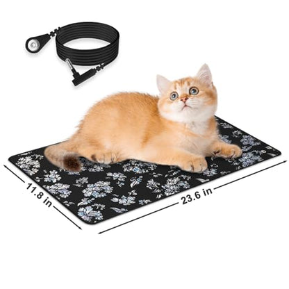 Grounding Mat Printed, 11.8 * 23.6 Universal Conductive Grounding mat for Bed, Earth Mat Grounding Pad for Better Sleep, Reduce Anxiety, Feet and Back Pain, Inflammation, Headache Relief