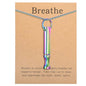 Mindfulness Breathing Necklace Stress Relief Pendant Stainless Steel Anxiety Breathe Necklace for Women Men - color: Rainbow