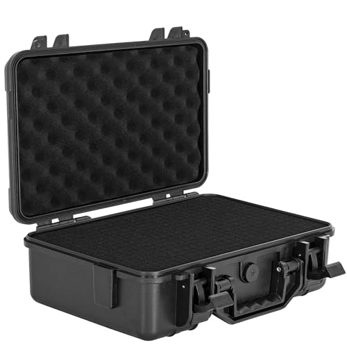 Hard Carrying Case,Shockproof Storage Box with Customizable Foam,Portable Protective Tool Box for Microphone,Recorder,Electronics,Tools,Cameras,Equipment and More, 14" x 10.6" x 3.5" - size: 14" x10.6" x 3.5"