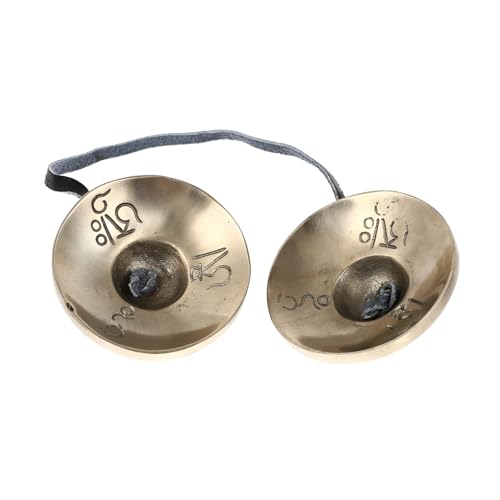 SECFOU Buddhist Religious Supplies Handmade Cymbals Bell for Meditation Healing