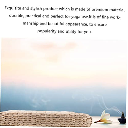Thick Handmade Woven Meditation Cushion for Yoga and Indoor Use Square Straw Mat Diameter Thickness Elegant Floor Pad for Comfort and Relaxation