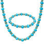 Gemstone Beaded Necklace for Women, Trendy 18K Gold Plated Hematite Natural Stone Bead Choker, Boho Handmade Summer Beach Necklaces for Women Everyday Western Jewelry Gifts - color: 01-blue