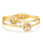 Gold Bangle for Women - 18K Gold Plated Stainless Steel Love Friendship Crystal Bracelets with Cubic Zirconia - color: A-TREE GOLD