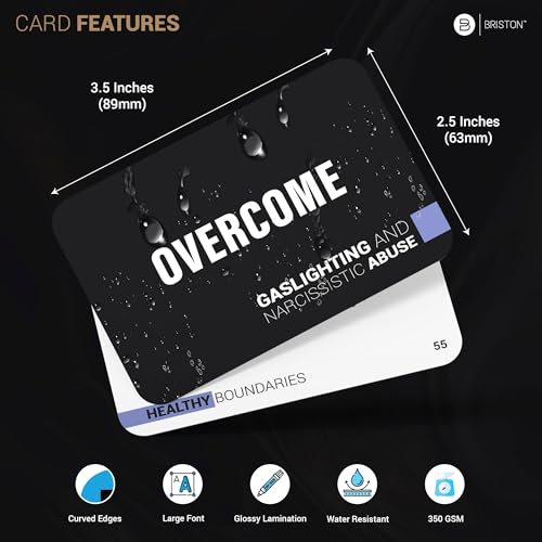 Briston Overcome Gaslighting and Narcissistic Abuse Recovery Cards – 200 Therapy Flashcards for Emotional Healing, Self-Awareness, Healthy Boundaries, Trust Building, and Mental Health Support