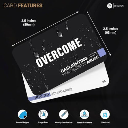 Briston Overcome Gaslighting and Narcissistic Abuse Recovery Cards – 200 Therapy Flashcards for Emotional Healing, Self-Awareness, Healthy Boundaries, Trust Building, and Mental Health Support