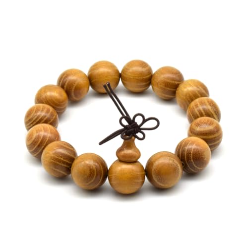 Zen Dear Natural Golden Sandalwood Mexican Bocote Mala Prayer Bead Bracelet Link Wrist Necklace Mala Beads - style: 15mm 15 beads