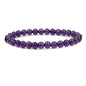 Angelstones Handmade Natural Healing Gemstone 6mm Round Beads Stretch Crystal Bracelet 7 Inch Unisex - color: Amethyst
