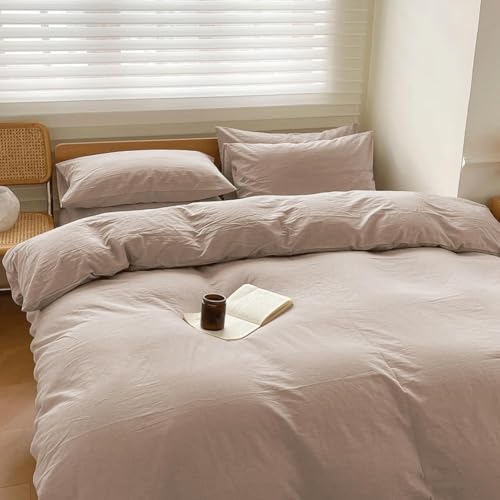 100% Washed Cotton Weighted Blanket Cover, Linen Feel Duvet Cover for Weighted Blanket 40"x60", Plain Simple Cotton Heavy Blanket Duvet Cover (Beige, 40"x60") - color: Beige (No Blanket), size: 40"x60"
