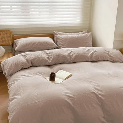 100% Washed Cotton Weighted Blanket Cover, Linen Feel Duvet Cover for Weighted Blanket 40"x60", Plain Simple Cotton Heavy Blanket Duvet Cover (Beige, 40"x60") - color: Beige (No Blanket), size: 40"x60"