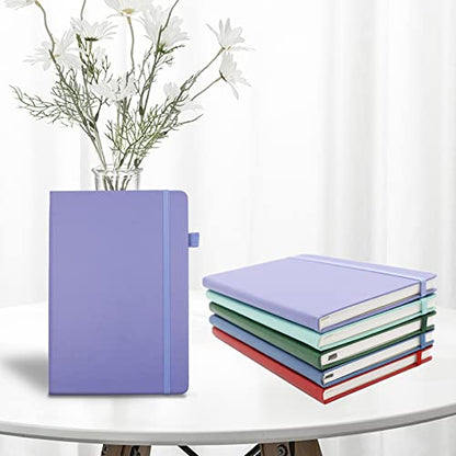 Lined Journal Notebooks with Pen Loop, Hardcover Notebook Journal for Work, 100Gsm Premium Thick Paper with Inner Pocket, Medium 5.7"x8.4", （Purple, Ruled） - color: Purple