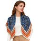 35" Head Scarf Large Square Scarf Like Cotton Hairscarf Fashion Scarves Bandana Night Sleeping Wraps for Women B01 - color: Blue Paisley