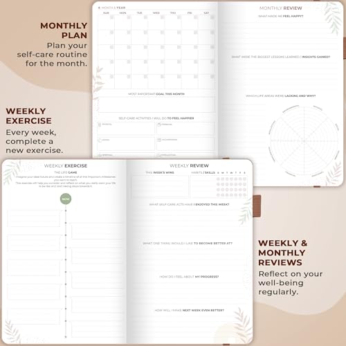 Clever Fox Self-Care Journal Premium – Daily Gratitude & Mental Health Notebook for Women – Reflection & Personal Development Journal (Seashell) - color: Seashell