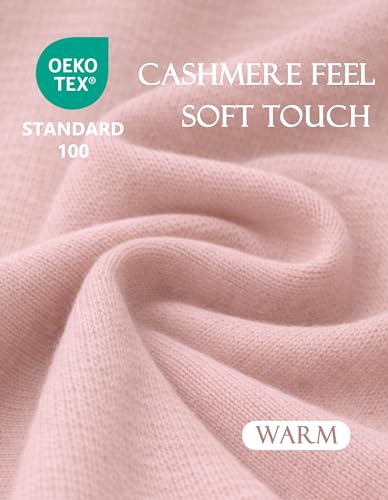 PULI Womens Large Cross Front Poncho Sweater Wrap Topper Knitted Elegant Shawls Cape for Fall Winter - color: 1-pink