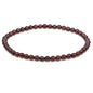 Keleny 4mm Natural Round Beads Gemstones Rock Crystal Stretch Bracelet 7 Inch Unisex - color: Red Garnet