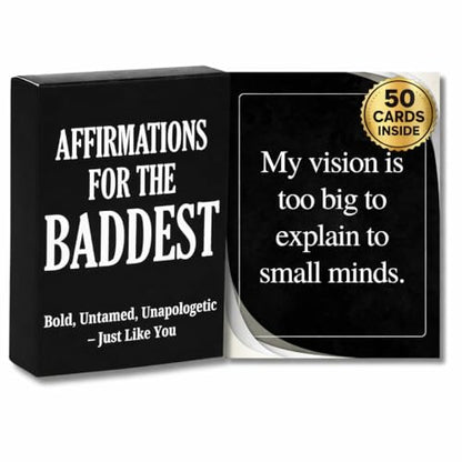 Isaac Liev Baddest Affirmation Cards for Women & Men – 50 Positive Motivational Inspirational Quotes – Daily Affirmation Deck for Confidence, Mindset - style: Baddest Affirmation