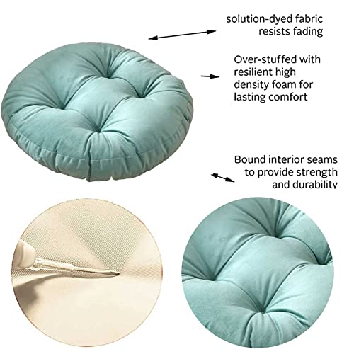 Futon Seat Cushion, Overstuffed Round Tatami Indoor Outdoor Seat Pads Chair Pad, Solid Color Footstool Cushion, not Include Chairs(18inch) (Dark Gray) - color: Dark Gray