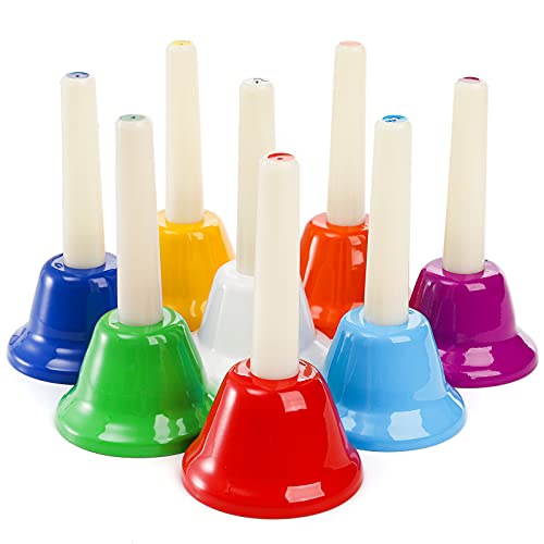 Tosnail 8 Note Metal Hand Bells Colorful Musical Percussion Instruments