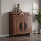 Personal Shrine Altar Table, Solid Wood Frame Buddhist Altar Cabinet, Meditation Prayer Table with Drawer (Brown, 118cm/46.6in) - size: 118cm/46.6in
