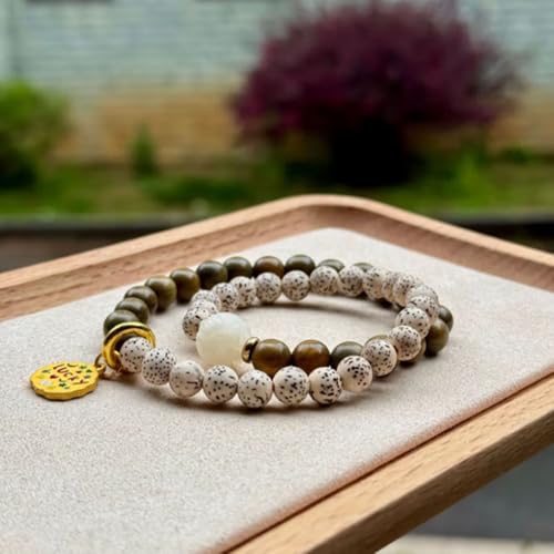 Natural Star Moon Bodhi Bracelet for Women Men Double-loop Winding Star Moon Bead Bracelet Meditatioon Healing Anxiety Relief Energy Buddha Bead Bracelets Birthday Gift - color: Bodhi 74
