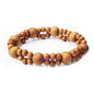 Sandalwood Bracelet for Women Men Buddhist Prayer Strand Chandan Bracelet Handmade Stretchable Elastic Sandalwood Beaded Wristbands for Yoga Meditation - style: Sandalwood 2 row