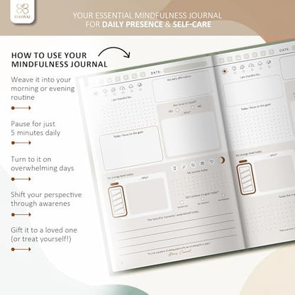 BIROYAL 5 Minute Gratitude Journal 2026 - Undated Daily Gratitude Journal for Women - 20 Weeks 5 Minute Guide Journals - Daily Journals with Prompts for Happiness, Mindfulness & Reflection - Self Care Gift - color: Green