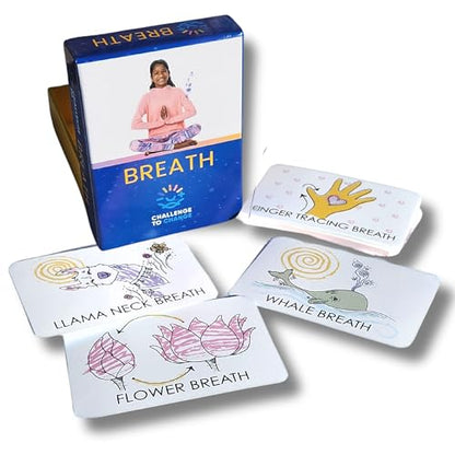 Interactive - Breath Card Deck for Kids - Guided Breathing Exercises to Support Focus, Calm, Energy & Emotional Regulation - 44 Illustrated Cards