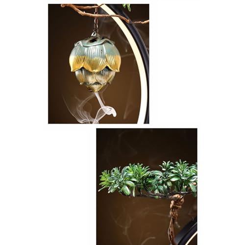 Faux Tree Chinese Zen Backflow Incense Burner Office Decoration Sand Table Rockery Creative Home Living Room Entrance Decoration Faux Plants Indoor
