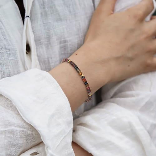 VIBILIA Get Well Gifts for Women, Inspirational Gifts Natural Stone Healing Bracelet, Thinking of You Encouragement Strength Bracelets for Women on Birthday Valentine's Day Easter Mother's Day - color: B. Jasper Stone