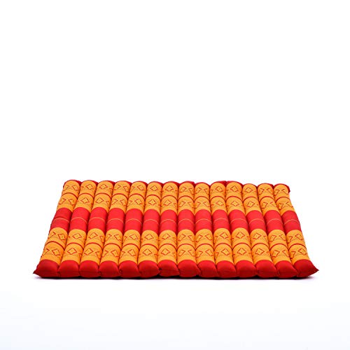 Leewadee Zabuton Seating Cushion – Square Floor Seat for Meditation Exercises, Light Yoga Mat Filled with Kapok - color: Sf02 - Orange