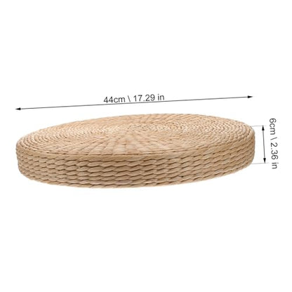 PRETYZOOM Thickened Meditation Mat Hand Woven Yoga and Meditation Cushion Rustic Zen Decor Comfortable Floor Pillow