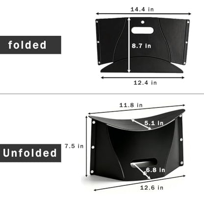 Folding Portable Camping Hiking Stool, Lightweight Collapsable Foldable Chair for Travel Gathering BBQ Subway Backpacking Outdoor Squatty Potty Ultralight Mini (Black) - color: Black