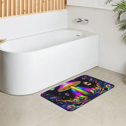 Anti-Slip Waterproof Bathtub Mat Indoor Outdoor Bedroom, Livingroom Diningroom Playroom Kitchen Patio Entrance Floor Mat Trippy Magic Mushrooms Art - color: Pattern 344