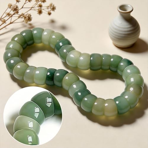 Roe Dolph Bodhi Bead Fidget Anxiety Bracelet for Women Men Chunky Stretch Beaded Mindful Jewelry Daily Reminder Gift for Mom Wife Friend - color: B5:green