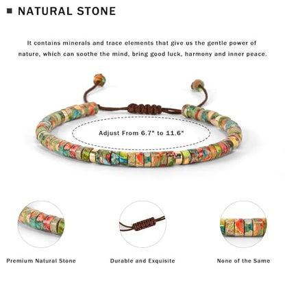 VIBILIA Get Well Gifts for Women, Inspirational Gifts Natural Stone Healing Bracelet, Thinking of You Encouragement Strength Bracelets for Women on Birthday Valentine's Day Easter Mother's Day - color: A. Imperial