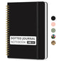 Taja Dotted Spiral Journal Notebook for Women & Men, 140 Pages, Dotted Notebook for Journaling & Note Taking, Journals for Writing, A5(5.7" x 7.9") – Black - color: C.Black, style: b-Dotted
