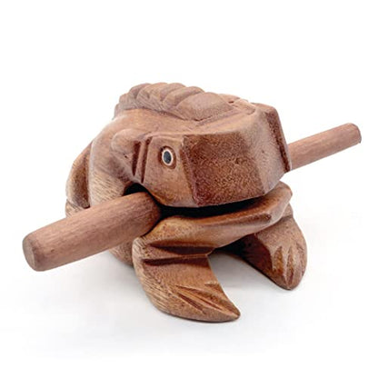 BSIRI 4" Frog Guiro Rasp - Small Instrument Musical Wooden Percussion Wood Block Instrument of Frog Noise Maker and Cool Music Gifts Ideas Funny Weird Instruments for Adults Made from Nature Wood - size: 4 Inches Size