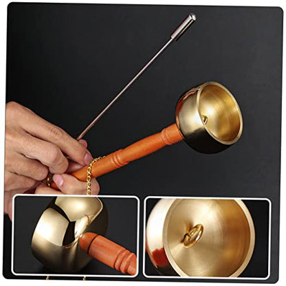 Portable Buddhist Yin Qing Copper Chime for Meditation and Relaxation Sound Percussion Instrument Handle for and Mindfulness Practices