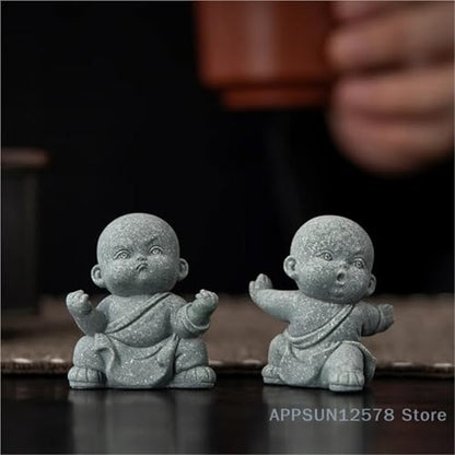 Buddha Statue, Mini Buddhist Monk, Kung Fu Monk, Zen Garden Decoration, Meditation, Home Aquarium Decoration(A7)