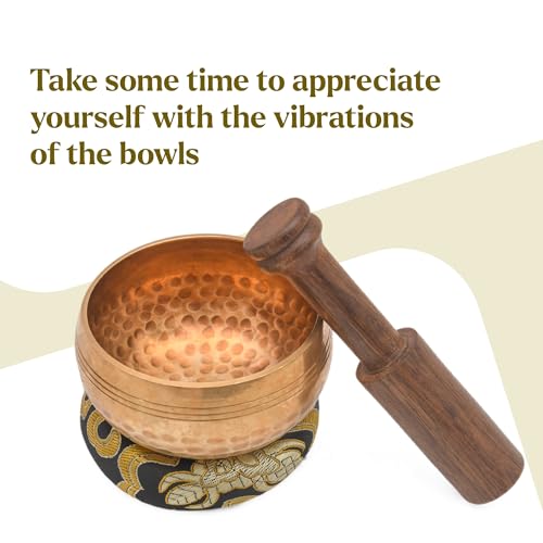 Tibetan Singing Bowl Set-Authentic Cuencos Tibetanos for Sound Healing, Meditation & Chakra Balancing - Includes Cushion, Mallet-Unique Spiritual Gifts for Women and Men (3.5 Inch Bowl) - size: 3.5 Inch Bowl