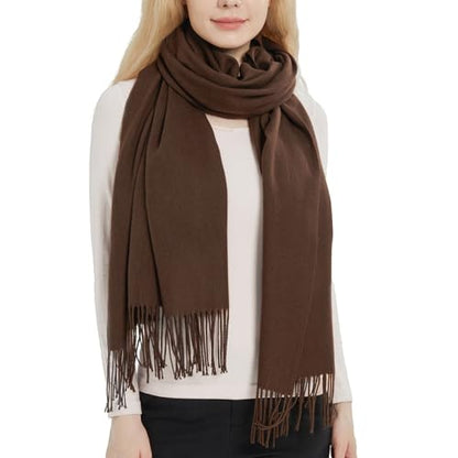 Ciormis Pashmina Scarf for Women, Soft Pashminas Shawls and Wraps for Evening Dresses, Wedding Bride Bridesmaid Shawls Scarf - color: M# Coffee