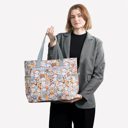 GAENMESN Women's Lightweight Waterproof Tote Bag Durable Designer Handbag with Zipper Travel Commute Everyday Use - color: Cat