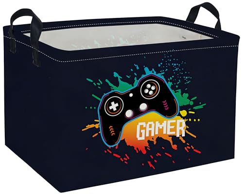 Rectangle Kids Baskets Game Basket Cute Storage Bin Organizer Boys Box for Room Decor Gift Basket(Game) - color: Game