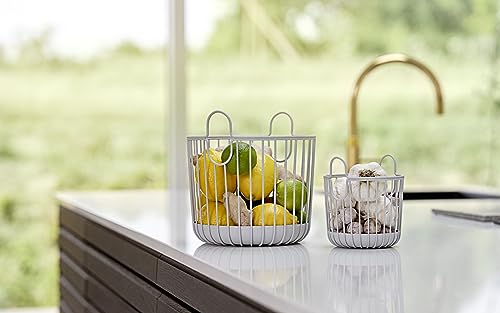 Zone Denmark Inu Basket - Stylish and Functional Storage for Kitchen, Bathroom, Children's Room, and Home Office - Powder-coated steel - 4.1" x 5.3" inches - X-Small - Soft Grey - color: Soft Gray
