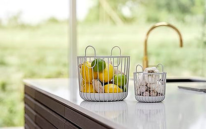 Zone Denmark Inu Basket - Stylish and Functional Storage for Kitchen, Bathroom, Children's Room, and Home Office - Powder-coated steel - 4.1" x 5.3" inches - X-Small - Soft Grey - color: Soft Gray