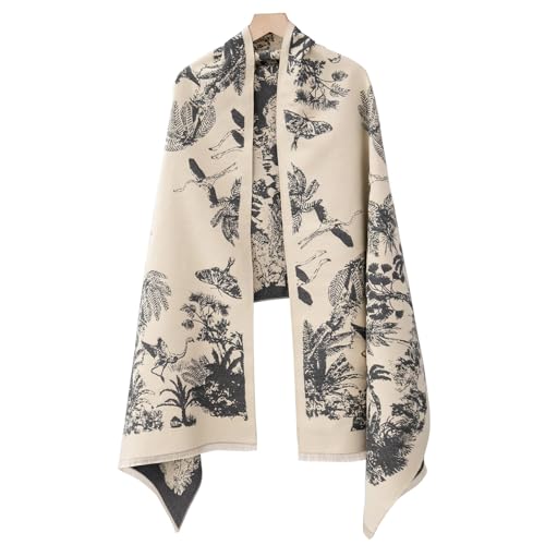 Soft Silky Pashmina Shawl Wrap for Women,Lightweight Spring, Elegant Wrap for Spring Wedding & Travel - color: Vintage-beige