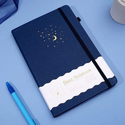 CAGIE Lined Journal Notebook for Work, Hardcover Notebook Journal with Pen Loop, A5 Notebook Journal Cover, Medium 5.7" x 8.3", (Blue Ruled), Gifts - color: 01 Dark Blue