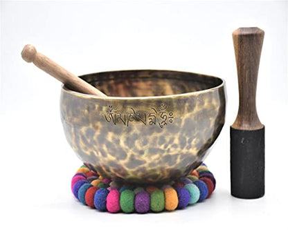 Singing Bowl Nepal- 8 inch Full Moon Singing Bowl Handmade in Nepal-Meditation,Healing,Sound Bath-Tibetan Bowl-Yoga And Relaxation (8 inch)